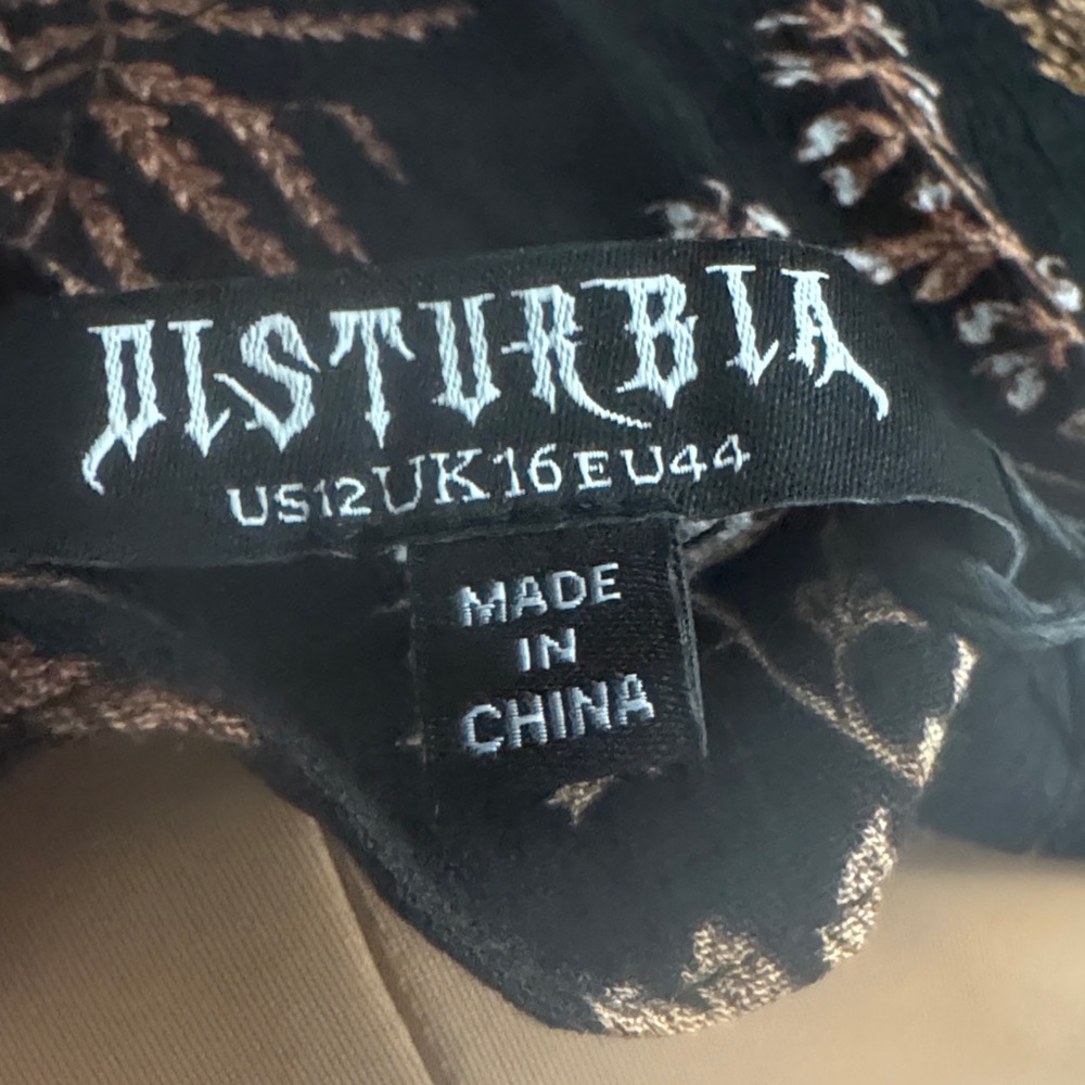Disturbia Black Dress with Floral and Mushroom Print - Picture 10 of 15